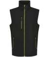 RG455 TRA915 Regatta Navigate Two Layer Soft Shell Bodywarmer Black / Lime Green colour image